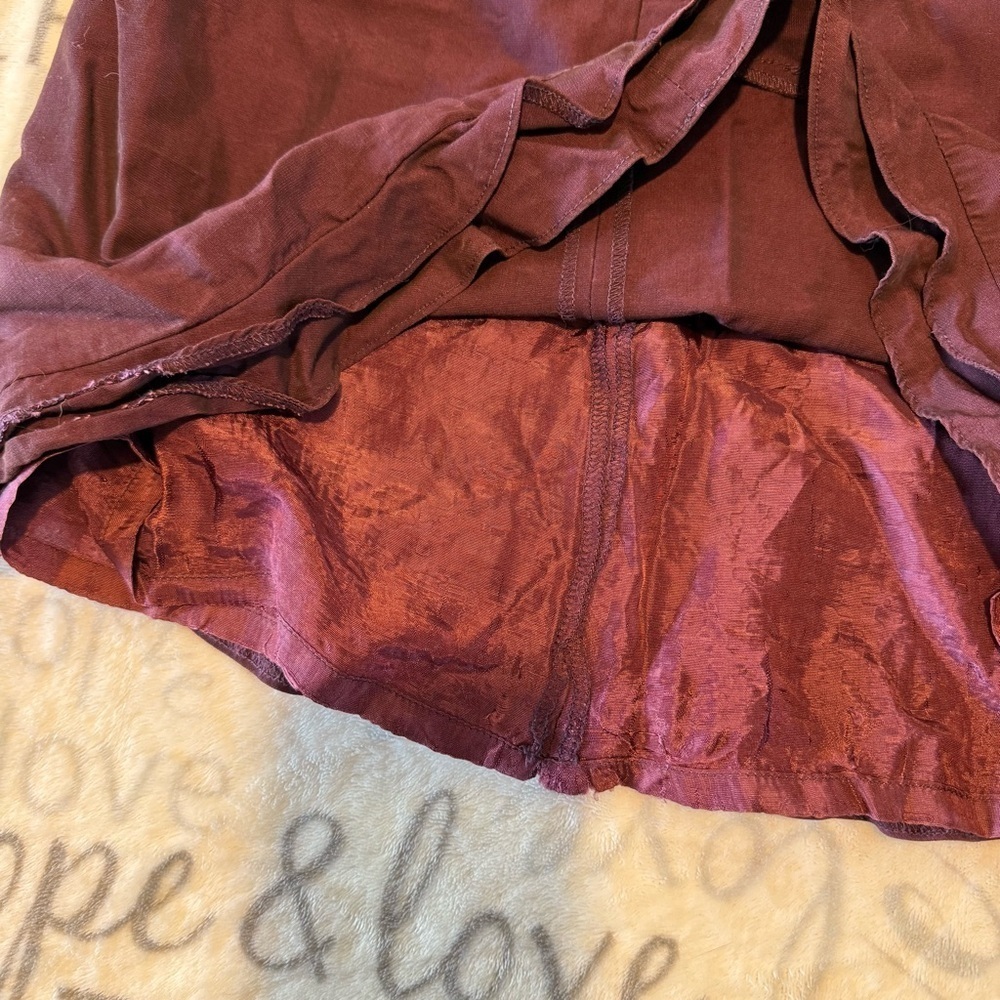 Alain Manoukian | women's 26'' vintage y2k burgundy midi skirt with ruffles - Picture 4 of 6